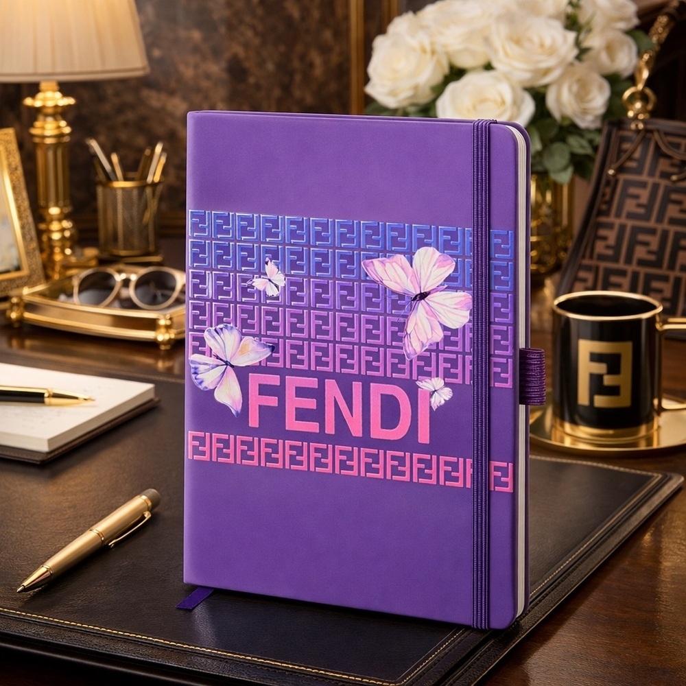 Purple Notebook with Floral Design